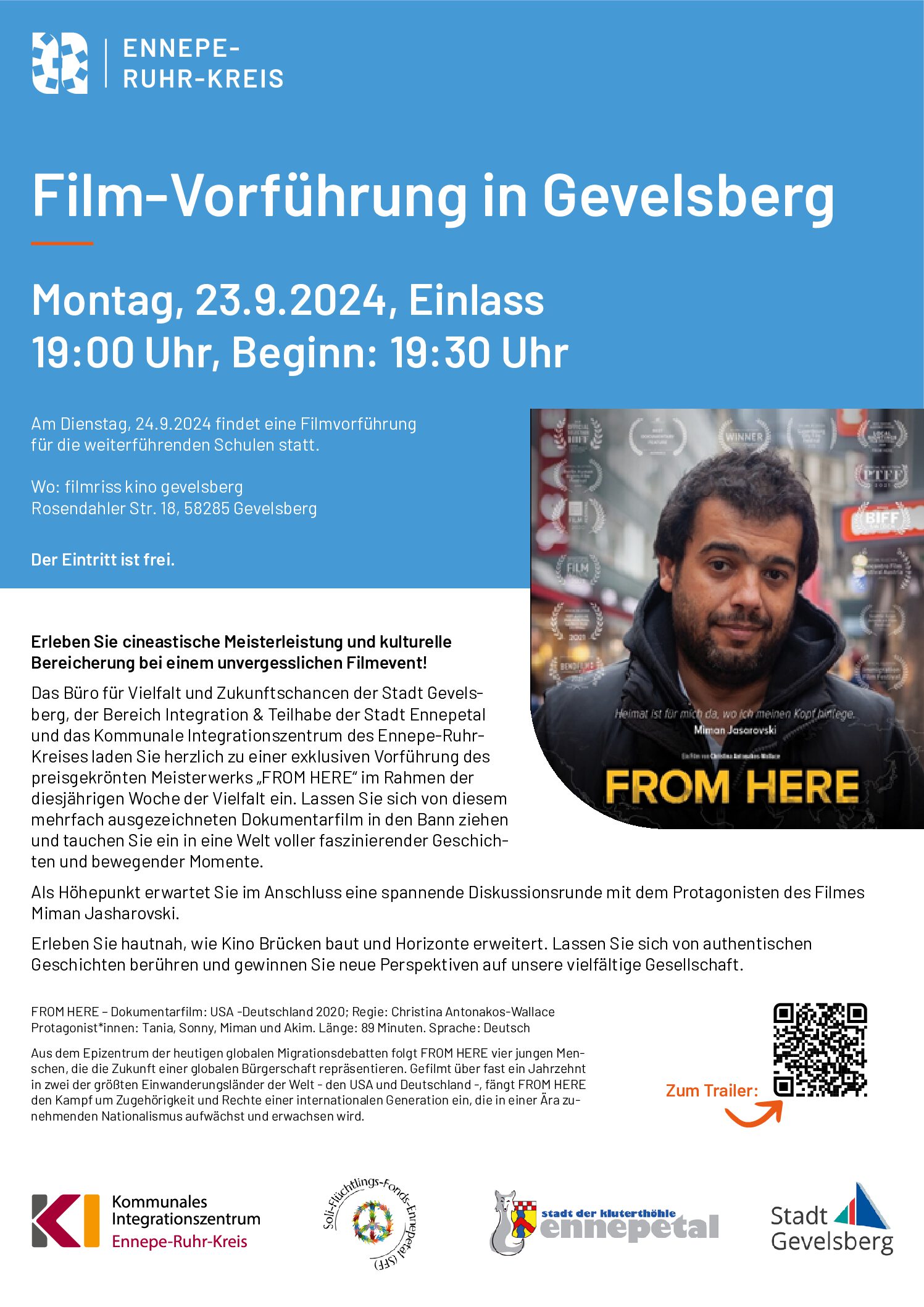 Woche der Vielfalt - Filmvorführung "FROM HERE"